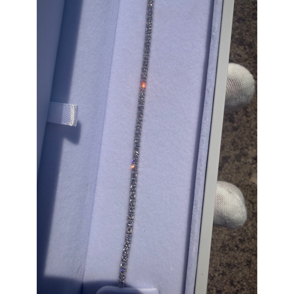 IGI 3.22ctw Lab Diamond Tennis Bracelet 14k White Gold